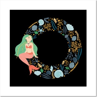 Mermaid coral rings Posters and Art